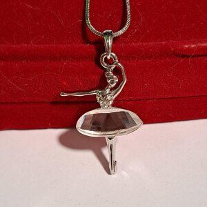 Ballerina pendant necklace with box